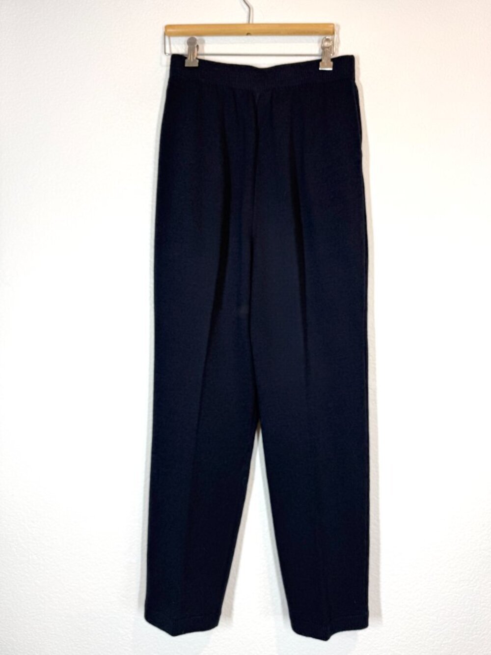 St John Collection Santana Knit Pants Blue Pleated High Waist Quiet Luxury 4 - Picture 3 of 11